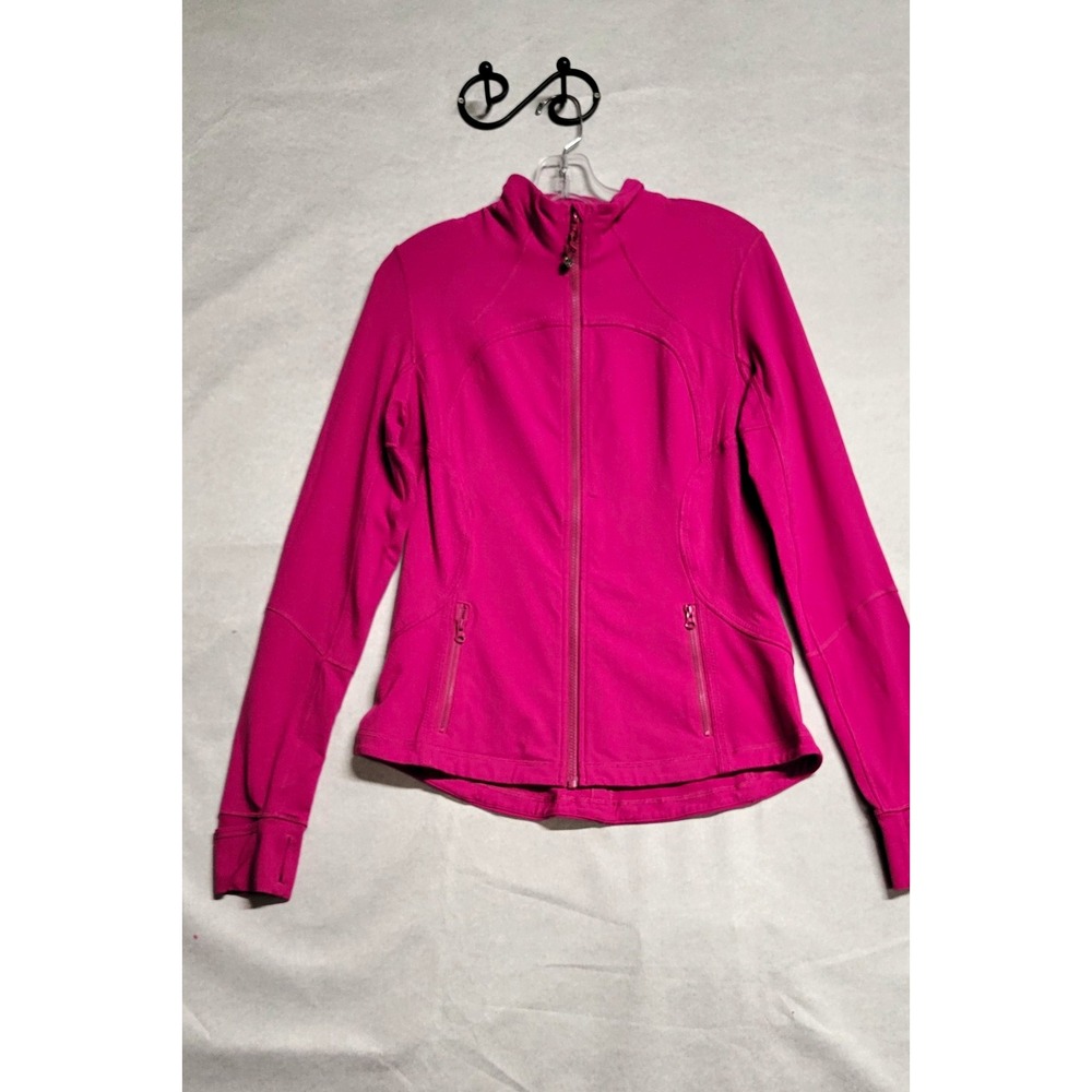 lululemon Women's Track Jacket Size 6 Pink Full Zip Pockets Thumbholes